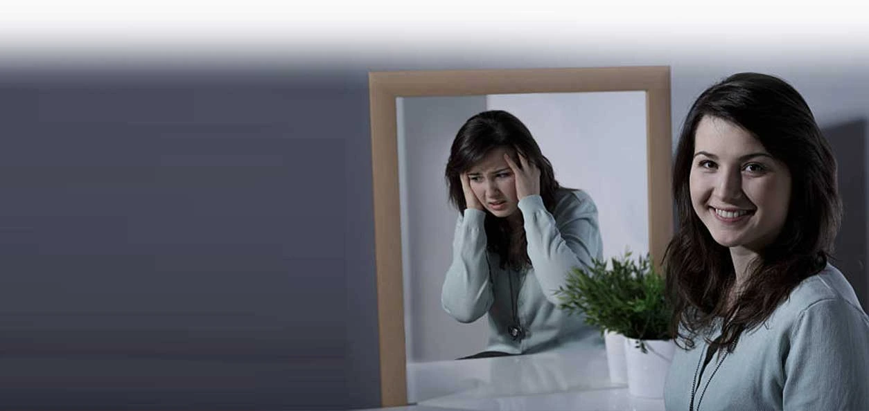 Woman saying she is happy but really being unhappy inside - needing to see a counsellor